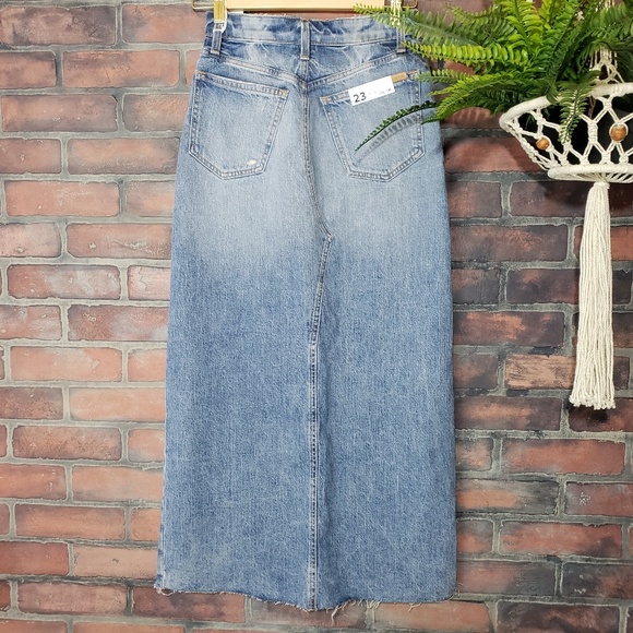 Joes Denim Alessa Skirt Waisted Maxi Raw Hem - Picture 2 of 6